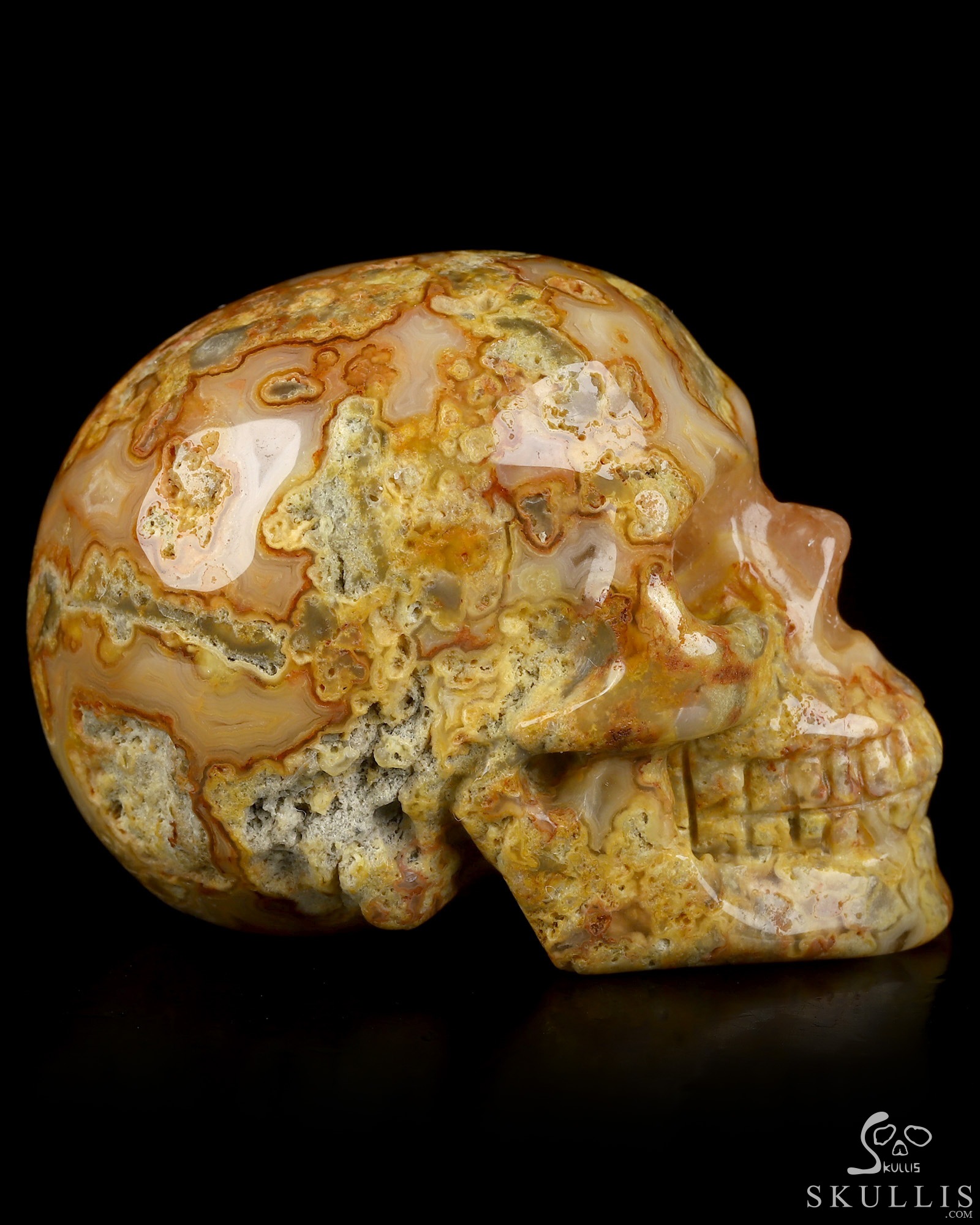 2.0" Crazy Lace Agate Hand Carved Crystal Skull, Realistic, Crystal Healing 2.0" Crazy Lace Agate Hand Carved Crystal Skull, Realistic, Crystal Healing