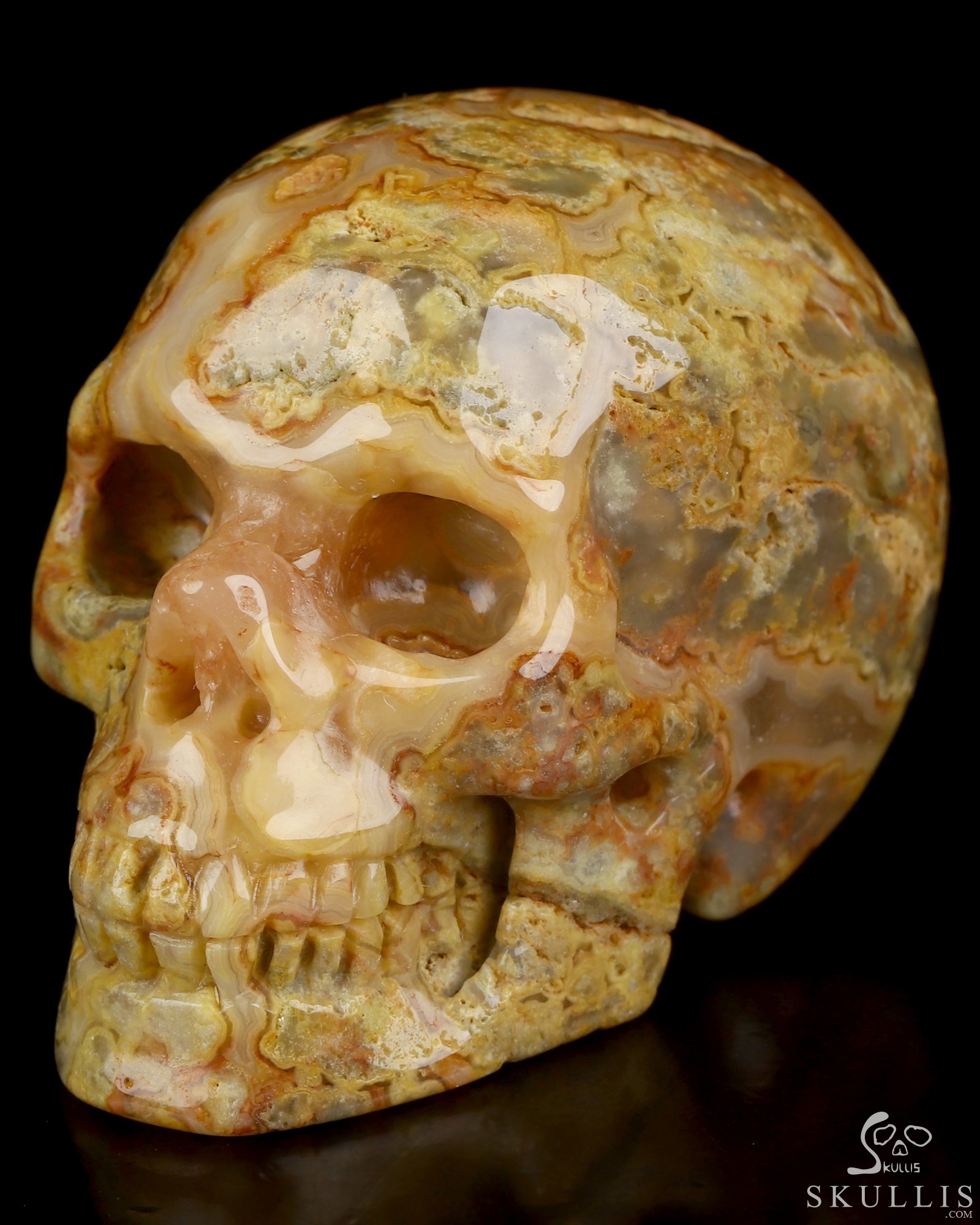 2.0" Crazy Lace Agate Hand Carved Crystal Skull, Realistic, Crystal Healing 2.0" Crazy Lace Agate Hand Carved Crystal Skull, Realistic, Crystal Healing