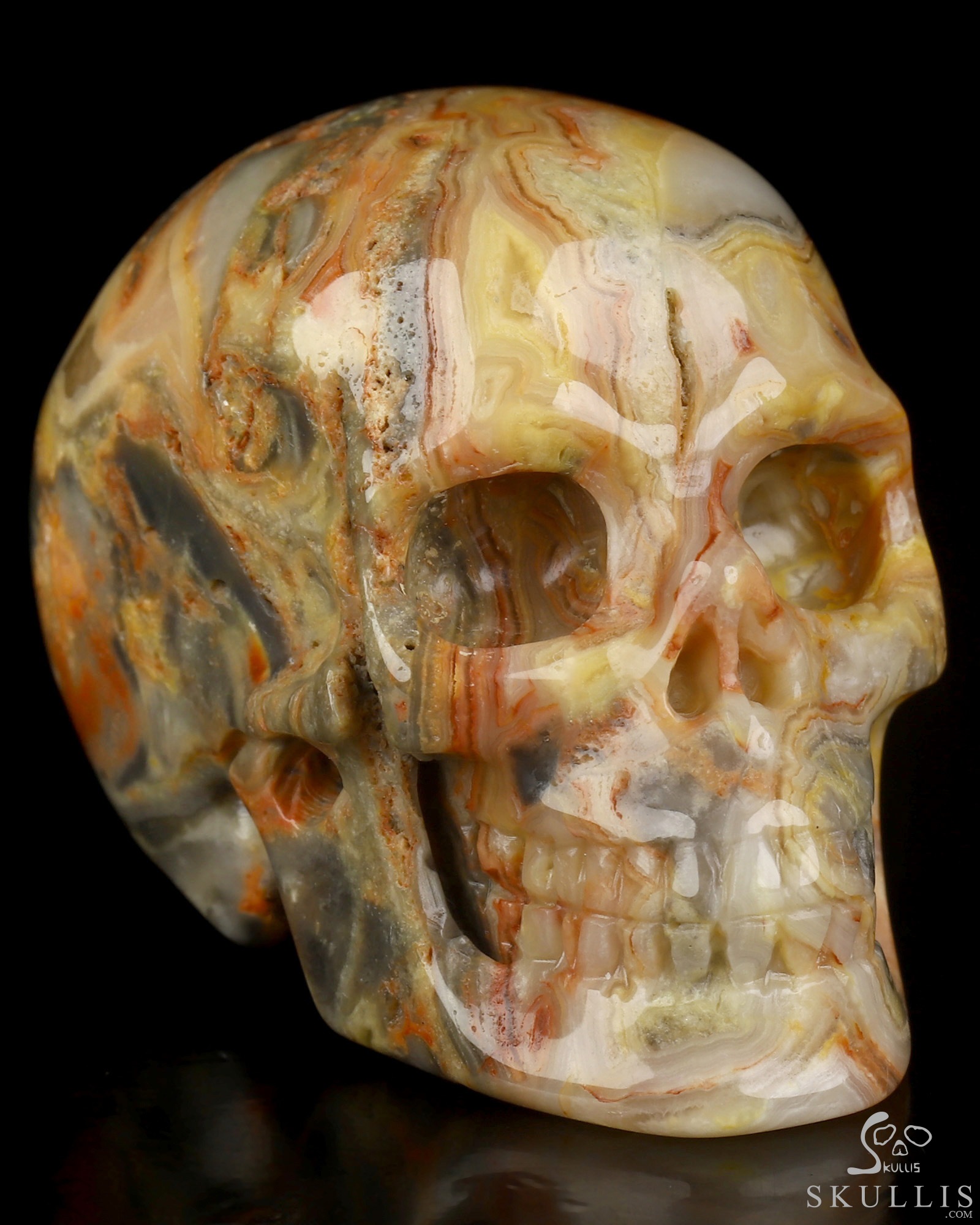 2.0" Crazy Lace Agate Hand Carved Crystal Skull, Realistic, Crystal Healing 2.0" Crazy Lace Agate Hand Carved Crystal Skull, Realistic, Crystal Healing