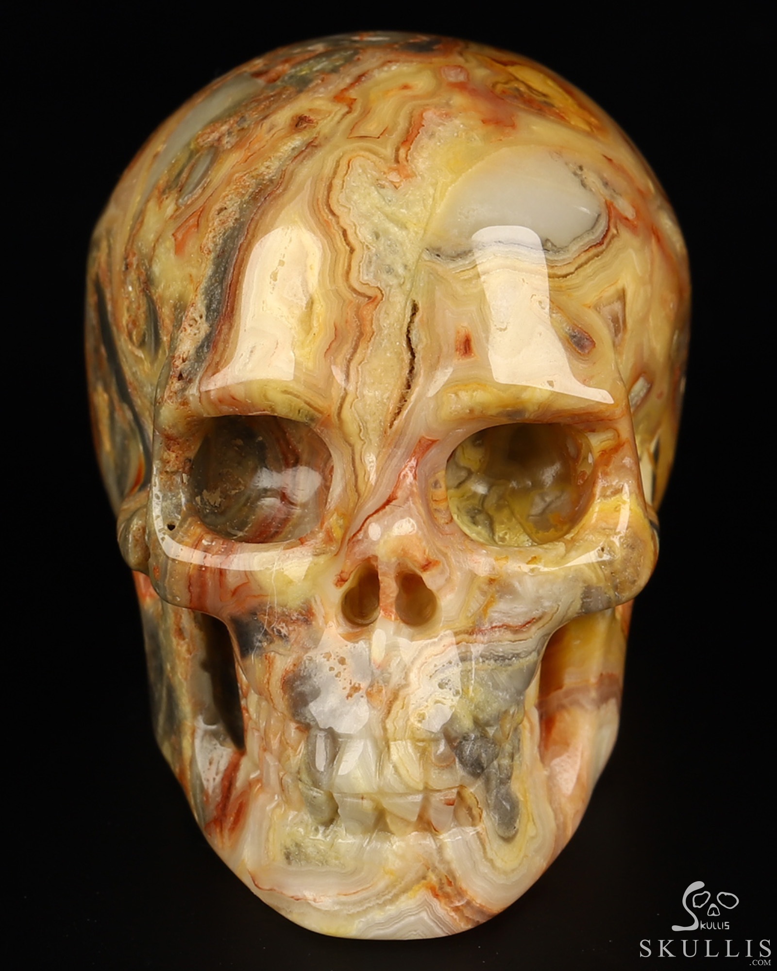 2.0" Crazy Lace Agate Hand Carved Crystal Skull, Realistic, Crystal Healing 2.0" Crazy Lace Agate Hand Carved Crystal Skull, Realistic, Crystal Healing