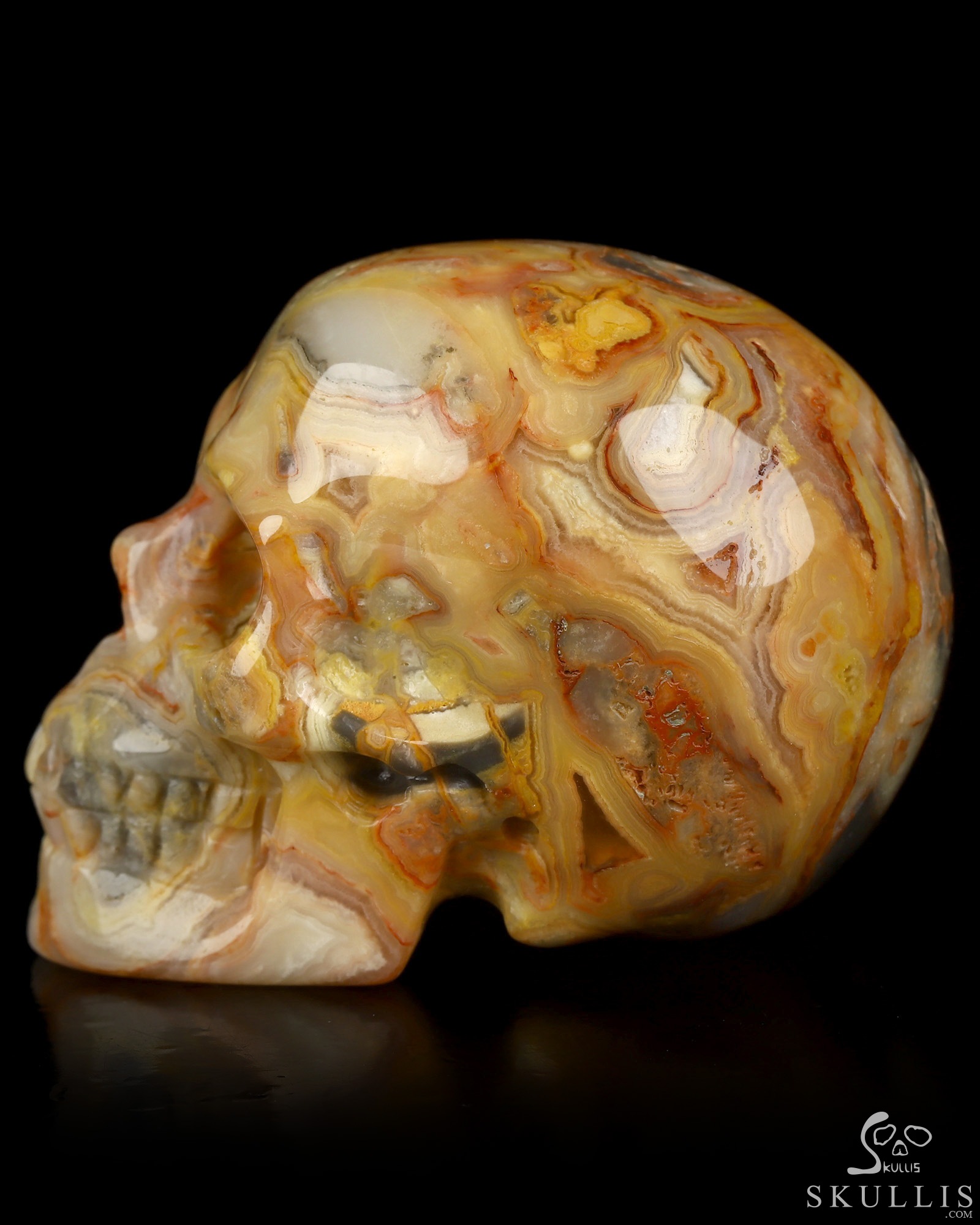 2.0" Crazy Lace Agate Hand Carved Crystal Skull, Realistic, Crystal Healing 2.0" Crazy Lace Agate Hand Carved Crystal Skull, Realistic, Crystal Healing