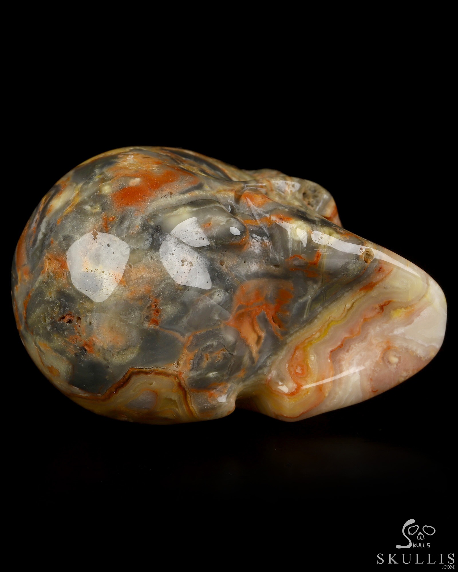 2.0" Crazy Lace Agate Hand Carved Crystal Skull, Realistic, Crystal Healing 2.0" Crazy Lace Agate Hand Carved Crystal Skull, Realistic, Crystal Healing