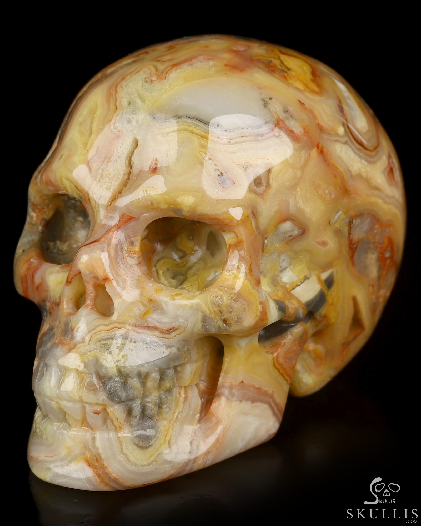 2.0" Crazy Lace Agate Hand Carved Crystal Skull, Realistic, Crystal Healing 2.0" Crazy Lace Agate Hand Carved Crystal Skull, Realistic, Crystal Healing