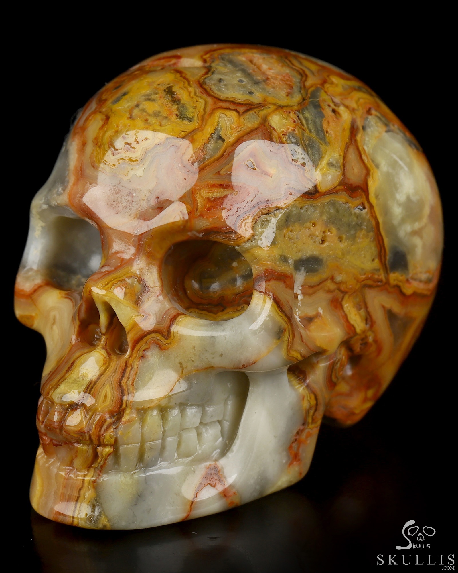 2.0" Crazy Lace Agate Hand Carved Crystal Skull, Realistic, Crystal Healing 2.0" Crazy Lace Agate Hand Carved Crystal Skull, Realistic, Crystal Healing