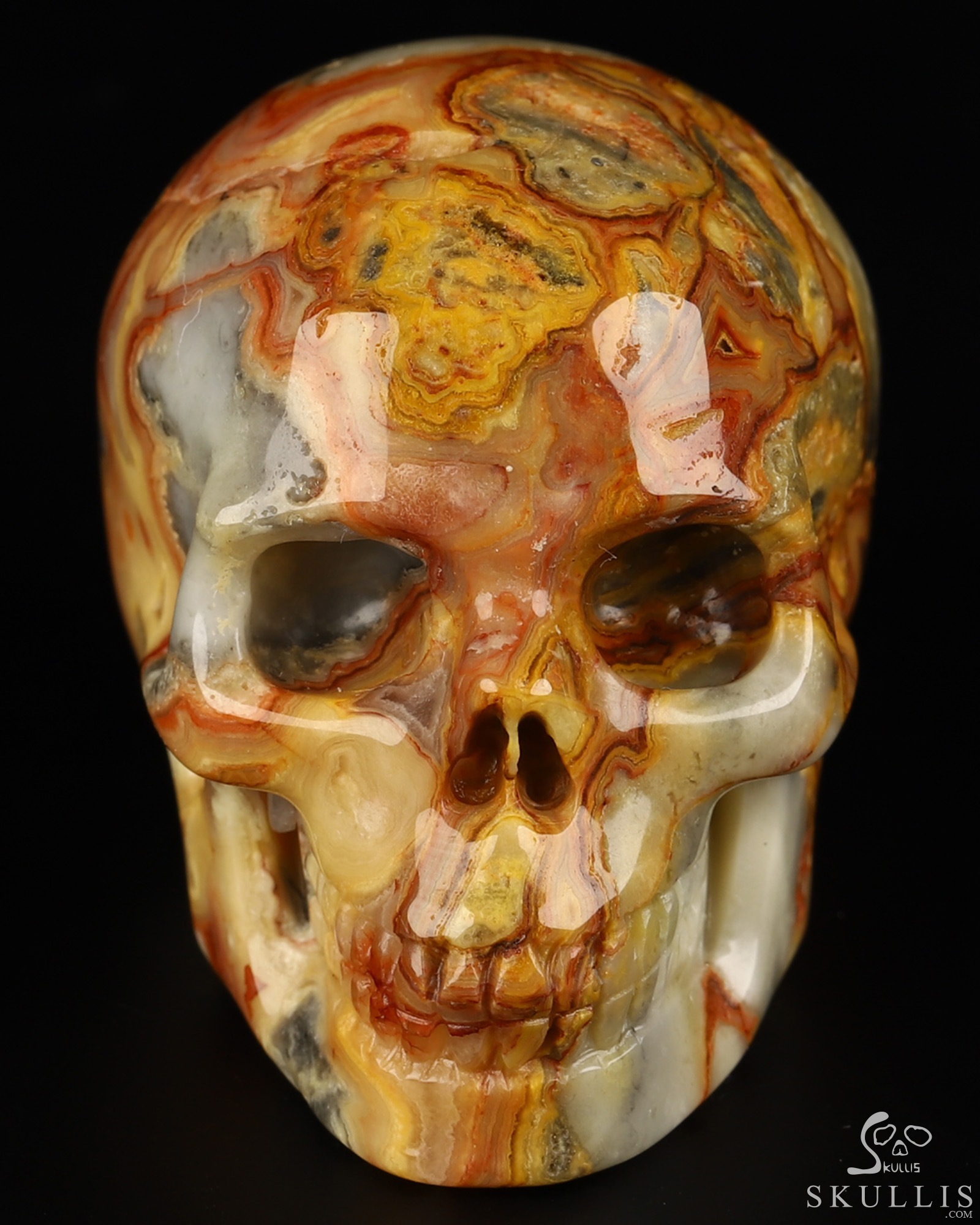 2.0" Crazy Lace Agate Hand Carved Crystal Skull, Realistic, Crystal Healing 2.0" Crazy Lace Agate Hand Carved Crystal Skull, Realistic, Crystal Healing