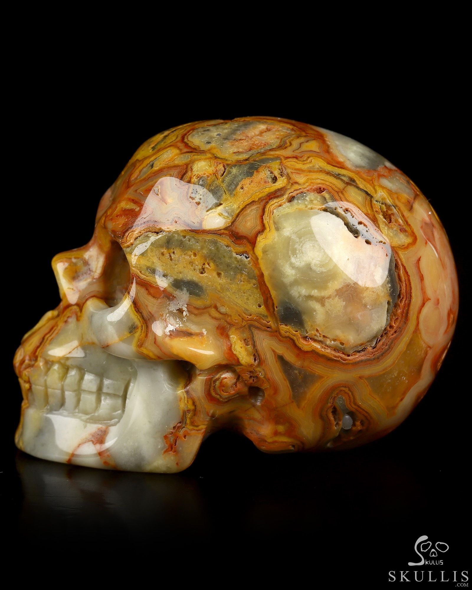 2.0" Crazy Lace Agate Hand Carved Crystal Skull, Realistic, Crystal Healing 2.0" Crazy Lace Agate Hand Carved Crystal Skull, Realistic, Crystal Healing