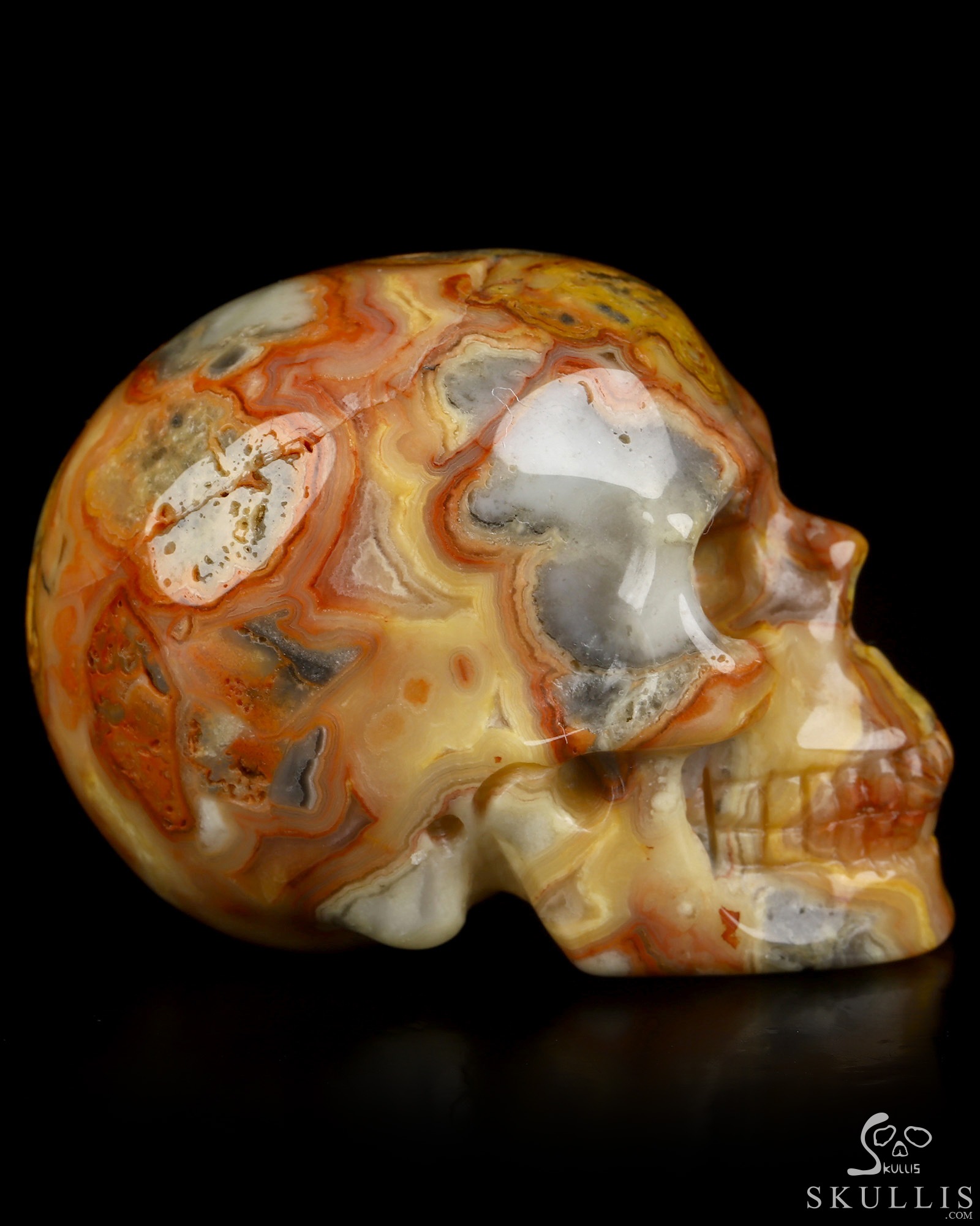 2.0" Crazy Lace Agate Hand Carved Crystal Skull, Realistic, Crystal Healing 2.0" Crazy Lace Agate Hand Carved Crystal Skull, Realistic, Crystal Healing