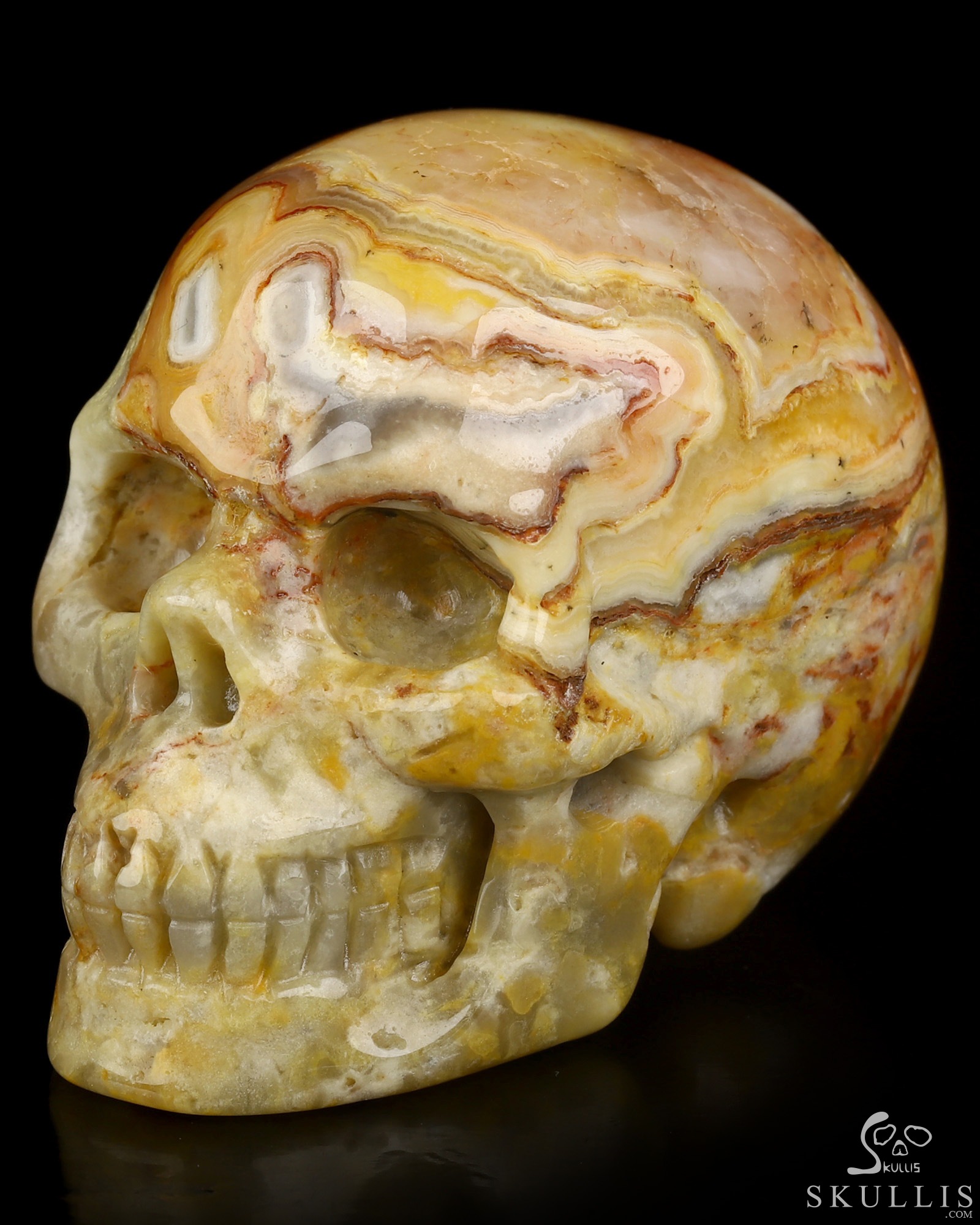 2.0" Crazy Lace Agate Hand Carved Crystal Skull, Realistic, Crystal Healing 2.0" Crazy Lace Agate Hand Carved Crystal Skull, Realistic, Crystal Healing