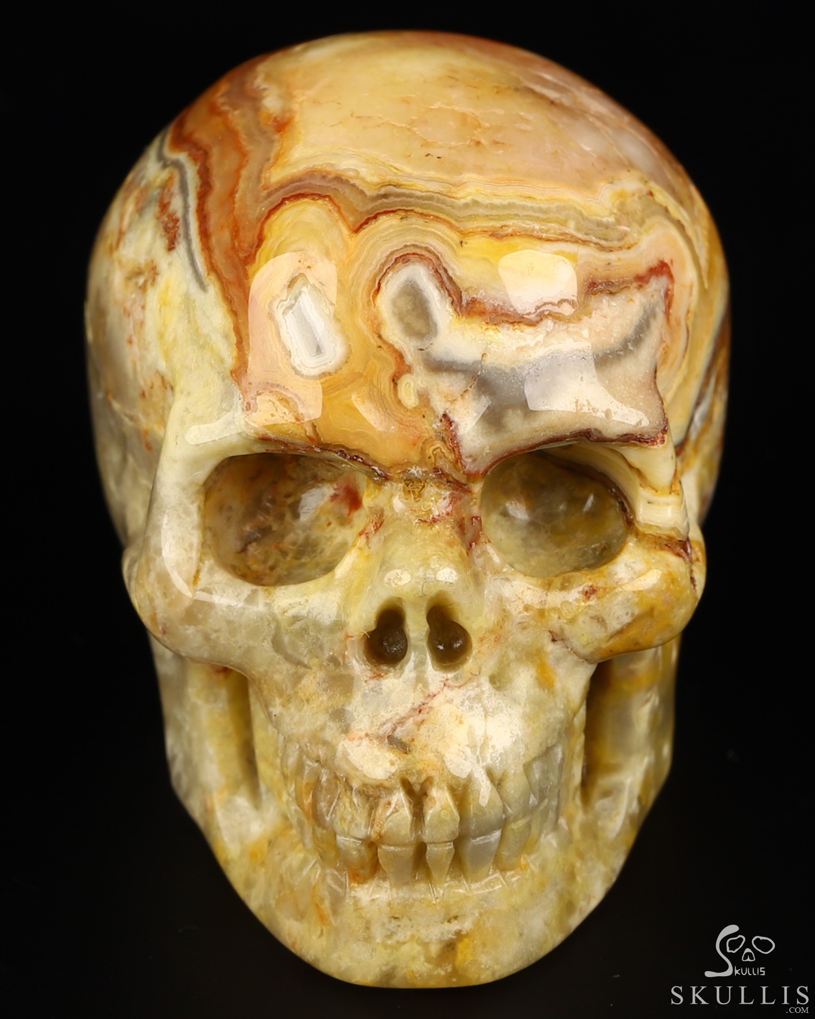 2.0" Crazy Lace Agate Hand Carved Crystal Skull, Realistic, Crystal Healing 2.0" Crazy Lace Agate Hand Carved Crystal Skull, Realistic, Crystal Healing