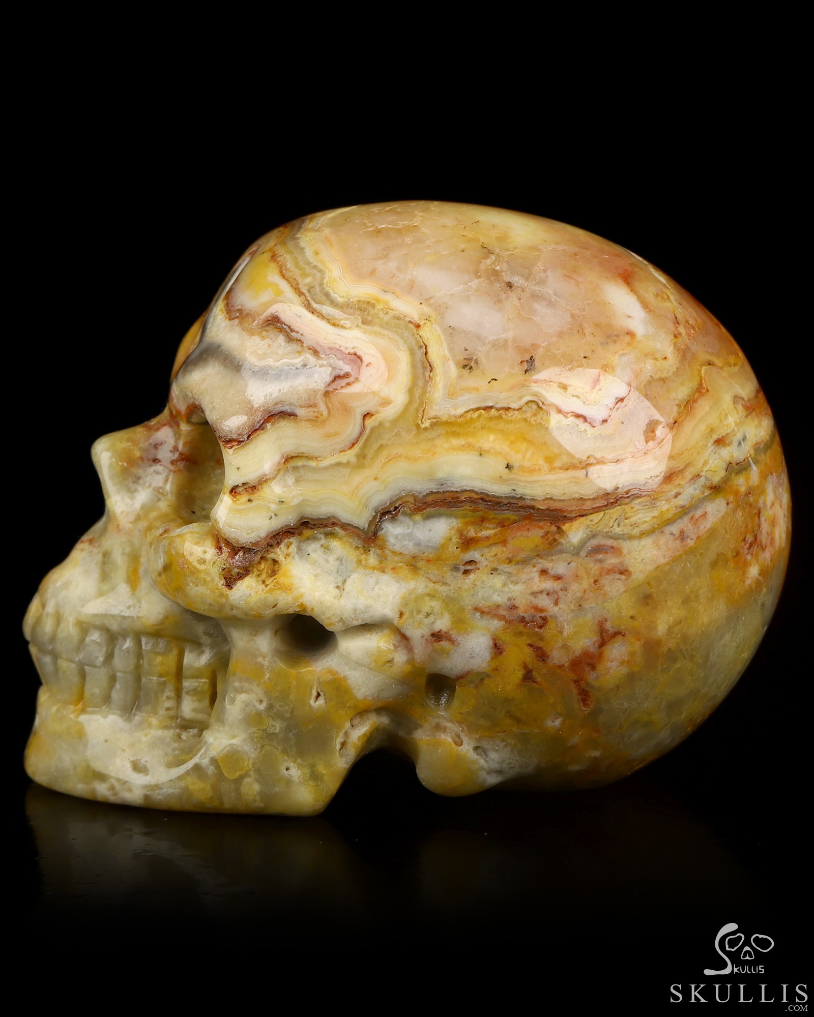 2.0" Crazy Lace Agate Hand Carved Crystal Skull, Realistic, Crystal Healing 2.0" Crazy Lace Agate Hand Carved Crystal Skull, Realistic, Crystal Healing