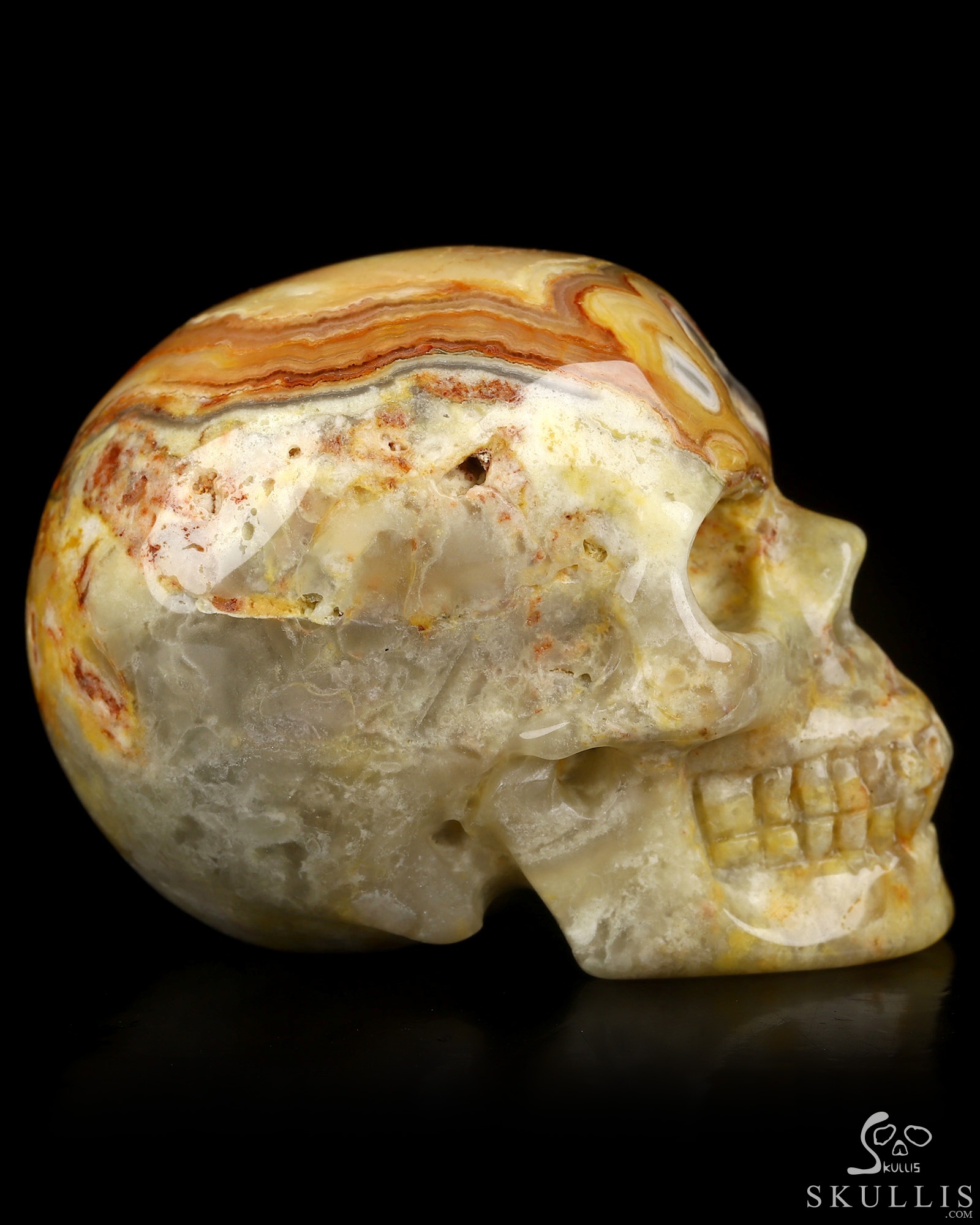 2.0" Crazy Lace Agate Hand Carved Crystal Skull, Realistic, Crystal Healing 2.0" Crazy Lace Agate Hand Carved Crystal Skull, Realistic, Crystal Healing