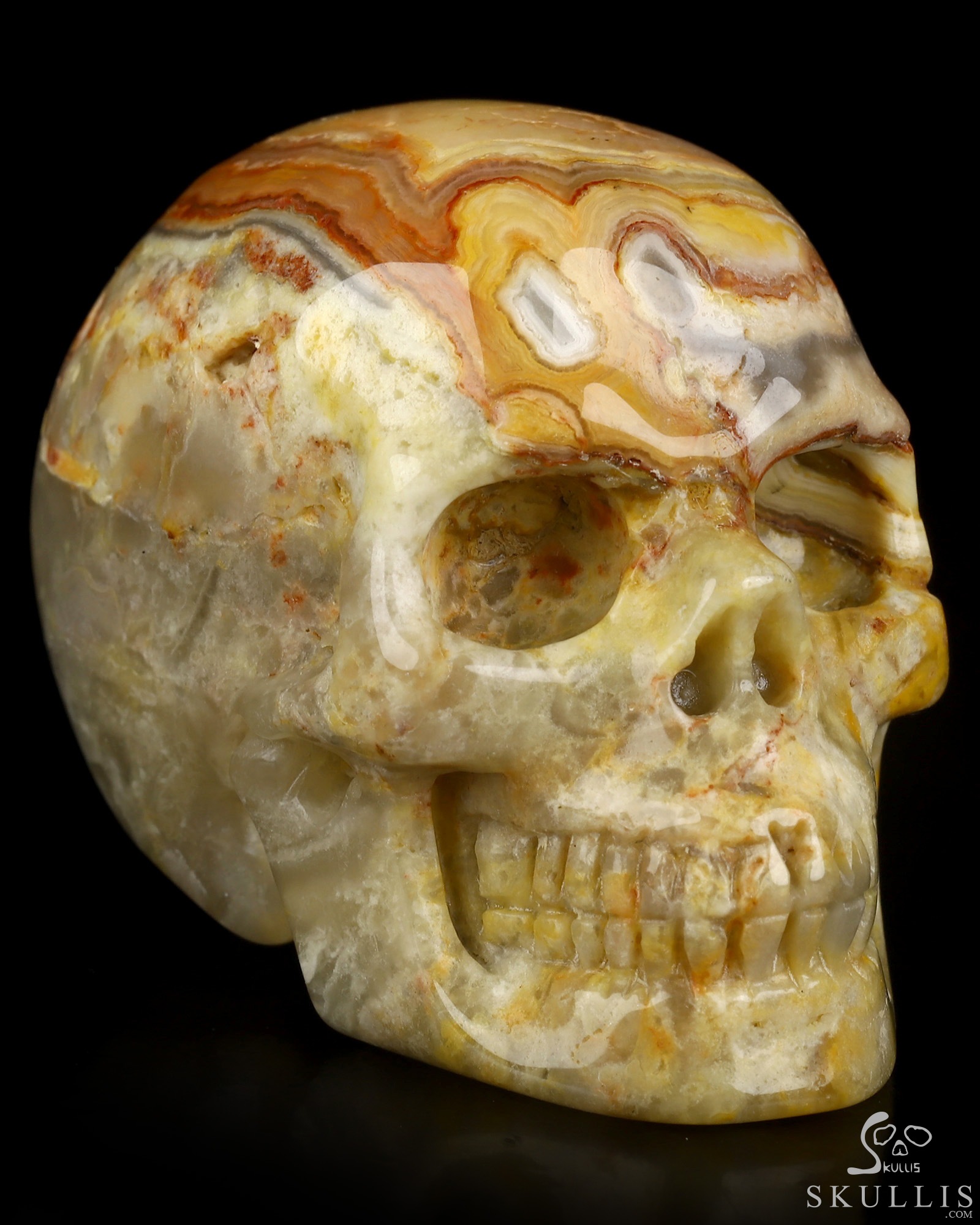 2.0" Crazy Lace Agate Hand Carved Crystal Skull, Realistic, Crystal Healing 2.0" Crazy Lace Agate Hand Carved Crystal Skull, Realistic, Crystal Healing
