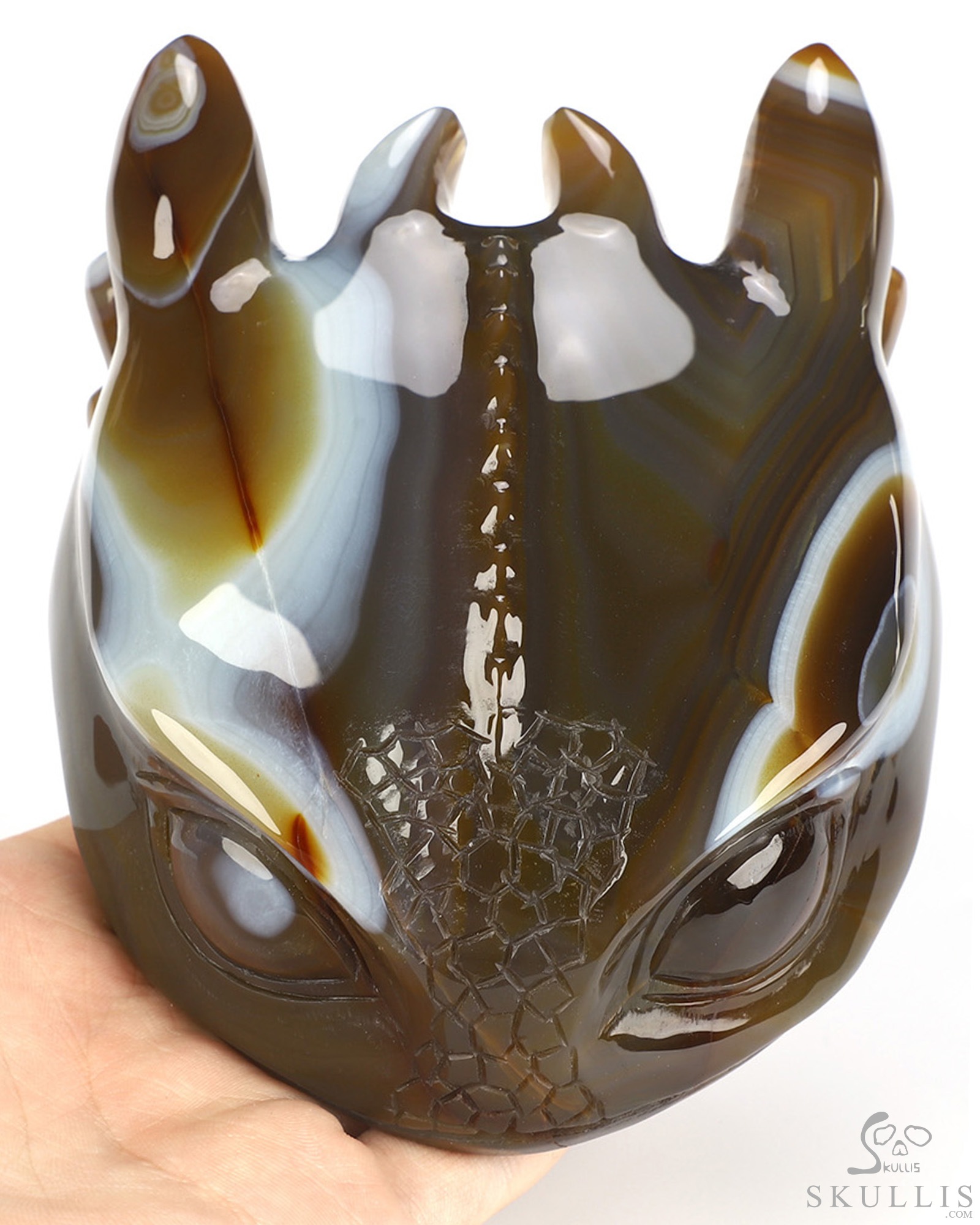 5.0" Premium Brazilian Agate Hand Carved Crystal Toothless Dragon Head Fine Art Sculpture, Crystal Healing 5.0" Premium Brazilian Agate Hand Carved Crystal Toothless Dragon Head Fine Art Sculpture, Crystal Healing