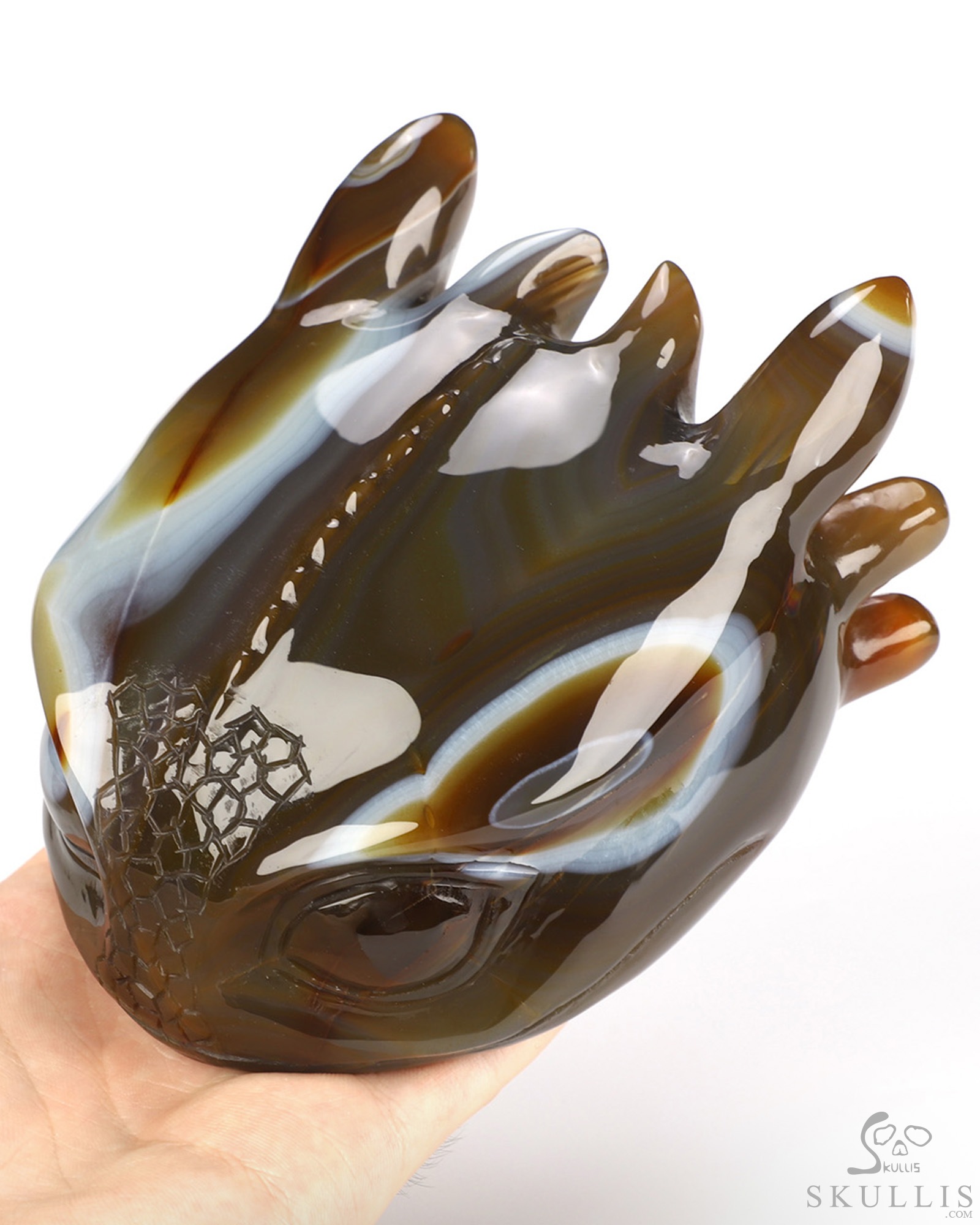5.0" Premium Brazilian Agate Hand Carved Crystal Toothless Dragon Head Fine Art Sculpture, Crystal Healing 5.0" Premium Brazilian Agate Hand Carved Crystal Toothless Dragon Head Fine Art Sculpture, Crystal Healing