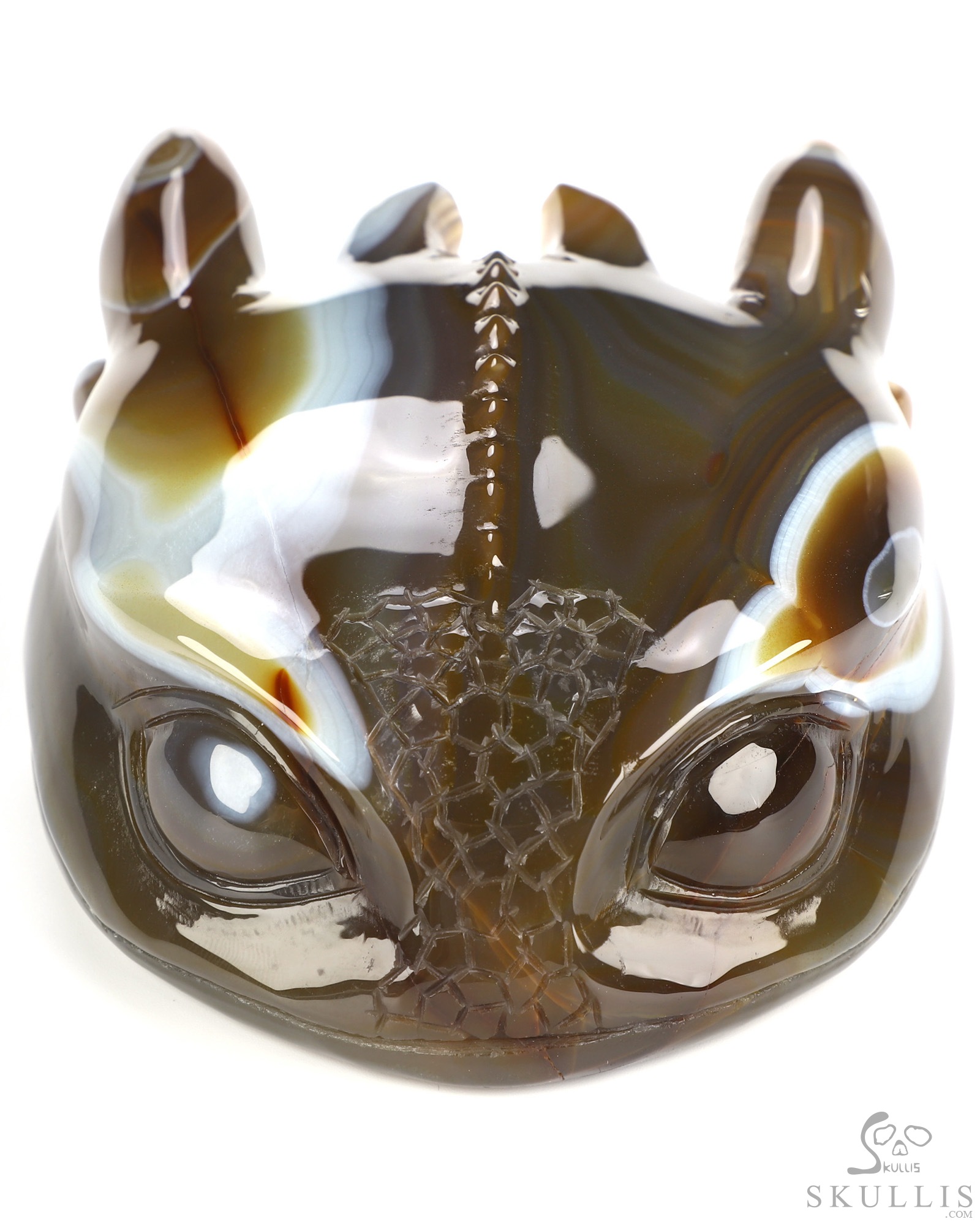 5.0" Premium Brazilian Agate Hand Carved Crystal Toothless Dragon Head Fine Art Sculpture, Crystal Healing 5.0" Premium Brazilian Agate Hand Carved Crystal Toothless Dragon Head Fine Art Sculpture, Crystal Healing