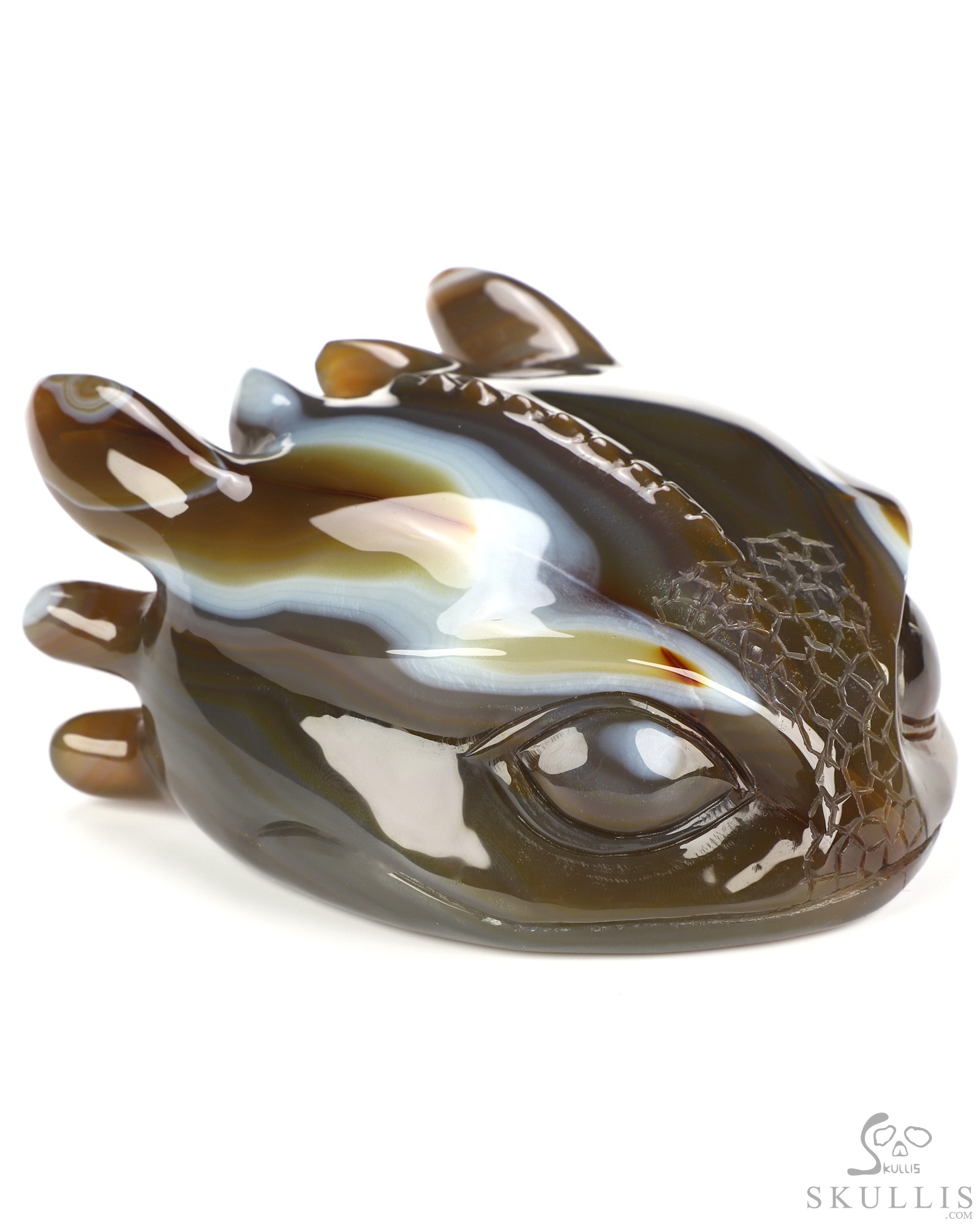 5.0" Premium Brazilian Agate Hand Carved Crystal Toothless Dragon Head Fine Art Sculpture, Crystal Healing 5.0" Premium Brazilian Agate Hand Carved Crystal Toothless Dragon Head Fine Art Sculpture, Crystal Healing