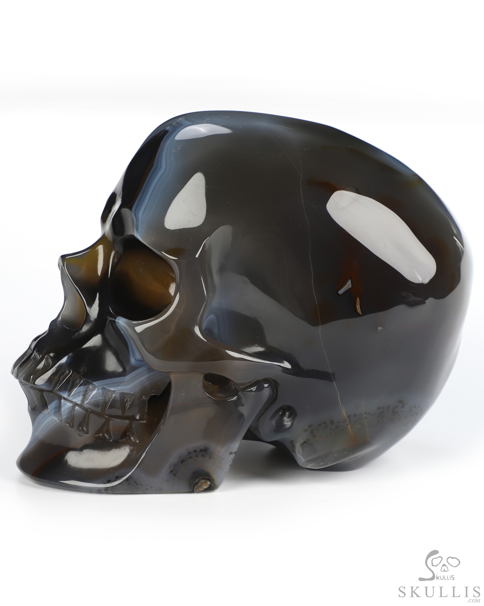 Lifesized 6.4" Premium Brazilian Agate Hand Carved Crystal Skull, Super Realistic, Crystal Healing Lifesized 6.4" Premium Brazilian Agate Hand Carved Crystal Skull, Super Realistic, Crystal Healing