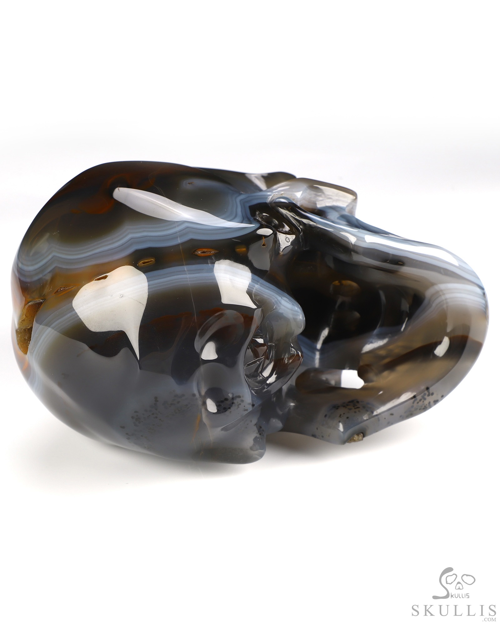 Lifesized 6.4" Premium Brazilian Agate Hand Carved Crystal Skull, Super Realistic, Crystal Healing Lifesized 6.4" Premium Brazilian Agate Hand Carved Crystal Skull, Super Realistic, Crystal Healing