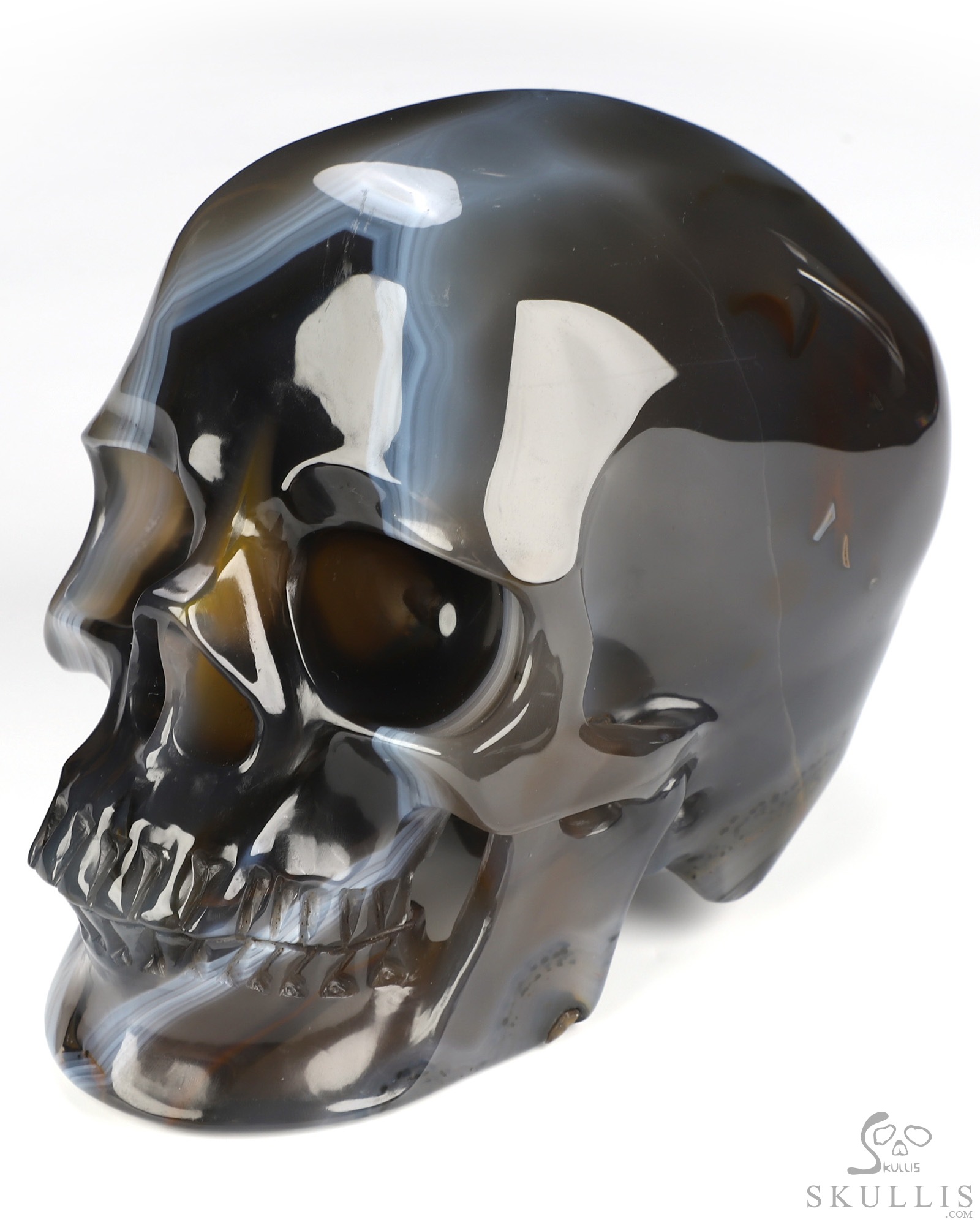 Lifesized 6.4" Premium Brazilian Agate Hand Carved Crystal Skull, Super Realistic, Crystal Healing Lifesized 6.4" Premium Brazilian Agate Hand Carved Crystal Skull, Super Realistic, Crystal Healing