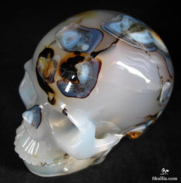 Stunning! Rare!!! Huge 4.8" Agate Carved Crystal Skull, Realistic Stunning! Rare!!! Huge 4.8" Agate Carved Crystal Skull, Realistic