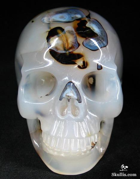 Stunning! Rare!!! Huge 4.8" Agate Carved Crystal Skull, Realistic Stunning! Rare!!! Huge 4.8" Agate Carved Crystal Skull, Realistic