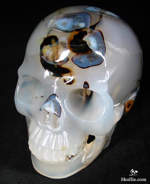 Stunning! Rare!!! Huge 4.8" Agate Carved Crystal Skull, Realistic Stunning! Rare!!! Huge 4.8" Agate Carved Crystal Skull, Realistic