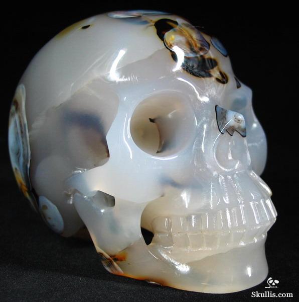 Stunning! Rare!!! Huge 4.8" Agate Carved Crystal Skull, Realistic Stunning! Rare!!! Huge 4.8" Agate Carved Crystal Skull, Realistic