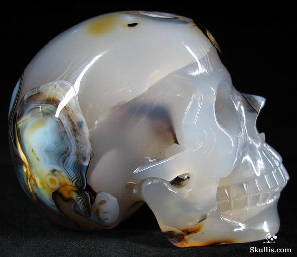 Stunning! Rare!!! Huge 4.8" Agate Carved Crystal Skull, Realistic Stunning! Rare!!! Huge 4.8" Agate Carved Crystal Skull, Realistic