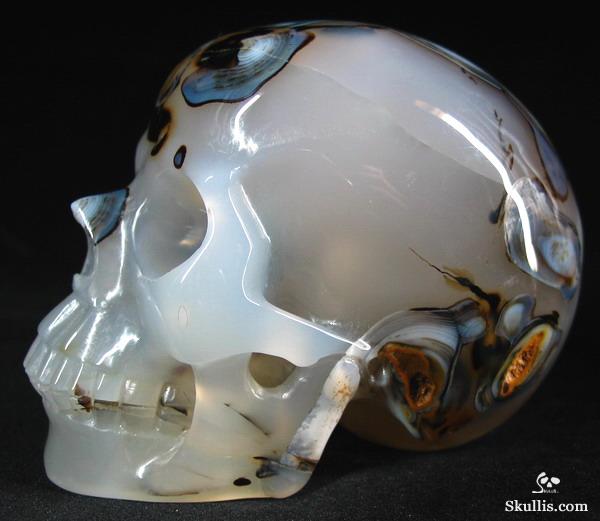 Stunning! Rare!!! Huge 4.8" Agate Carved Crystal Skull, Realistic Stunning! Rare!!! Huge 4.8" Agate Carved Crystal Skull, Realistic