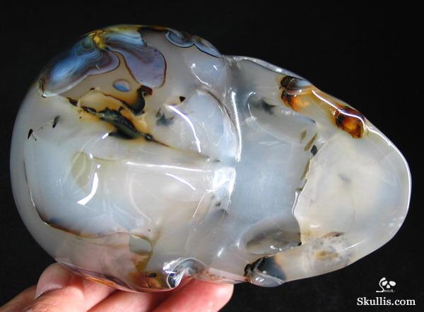 Stunning! Rare!!! Huge 4.8" Agate Carved Crystal Skull, Realistic Stunning! Rare!!! Huge 4.8" Agate Carved Crystal Skull, Realistic