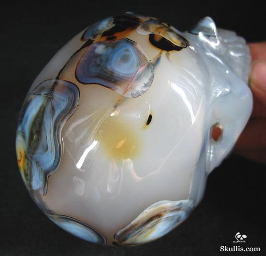 Stunning! Rare!!! Huge 4.8" Agate Carved Crystal Skull, Realistic Stunning! Rare!!! Huge 4.8" Agate Carved Crystal Skull, Realistic