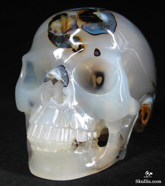 Stunning! Rare!!! Huge 4.8" Agate Carved Crystal Skull, Realistic Stunning! Rare!!! Huge 4.8" Agate Carved Crystal Skull, Realistic