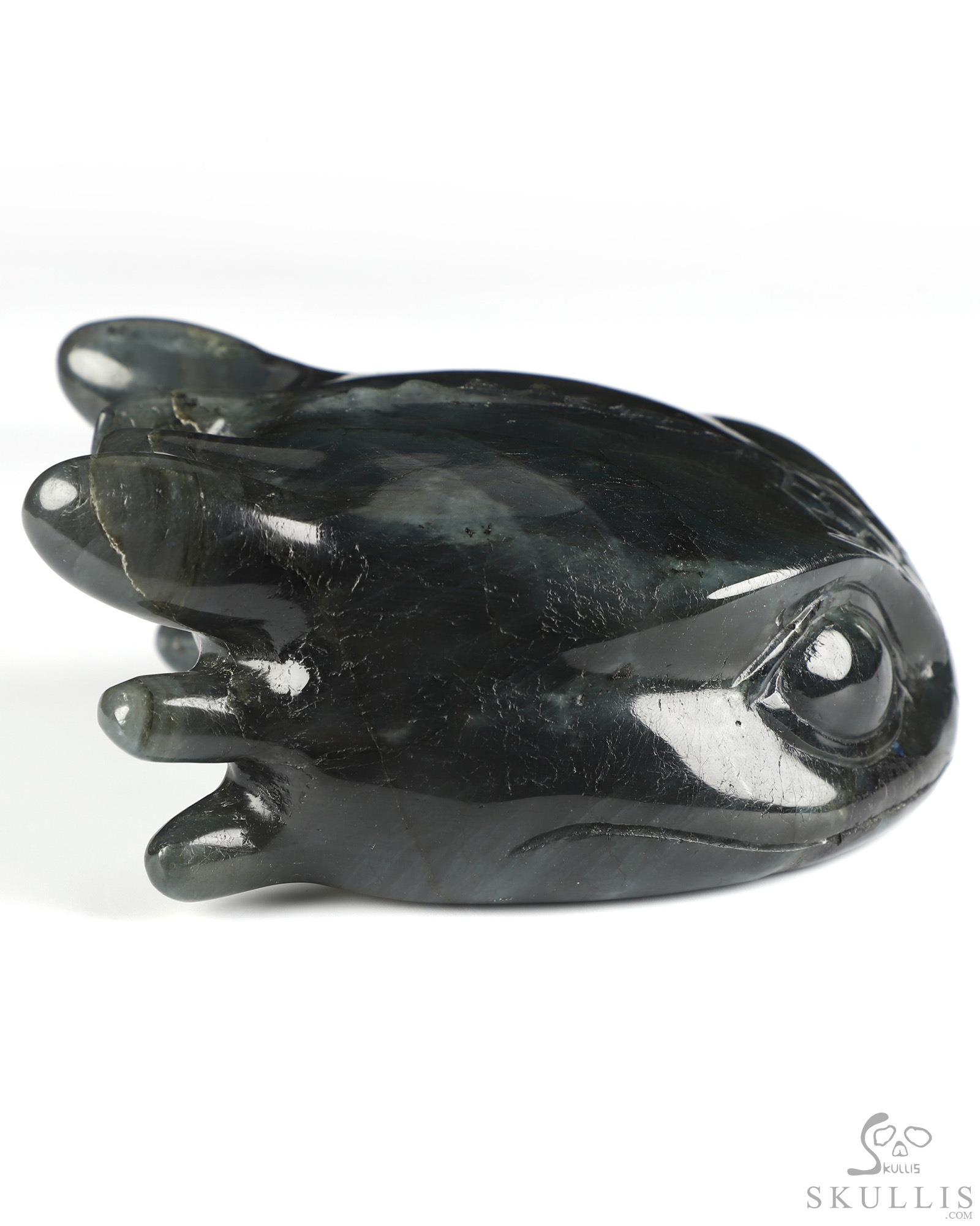 5.0" Flash Labradorite Hand Carved Crystal Toothless Dragon Head Fine Art Sculpture, Crystal Healing 5.0" Flash Labradorite Hand Carved Crystal Toothless Dragon Head Fine Art Sculpture, Crystal Healing