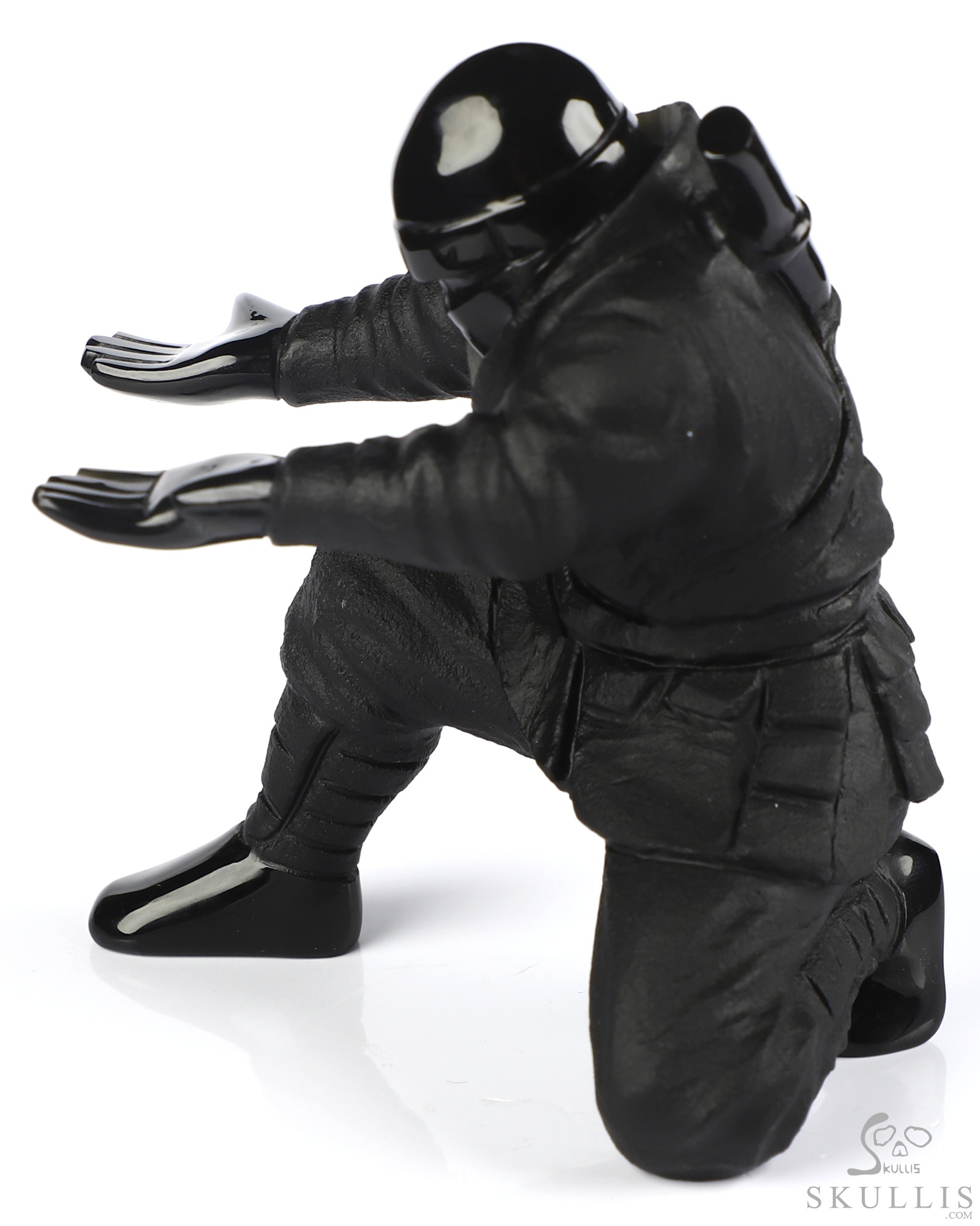 3.9" Black Obsidian Hand Carved Crystal Ninja Pen Holder Fine Art Sculpture, Crystal Healing 3.9" Black Obsidian Hand Carved Crystal Ninja Pen Holder Fine Art Sculpture, Crystal Healing