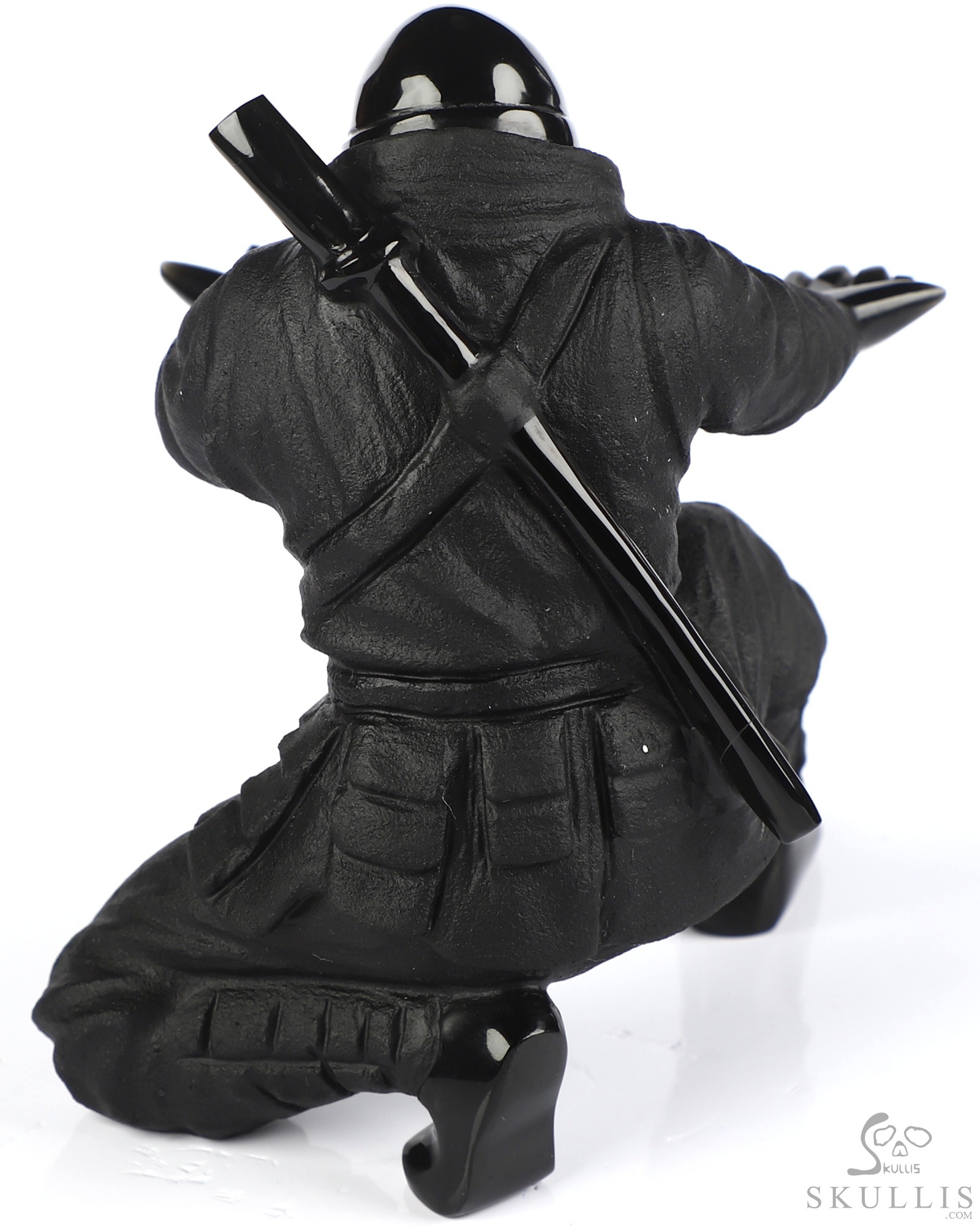 3.9" Black Obsidian Hand Carved Crystal Ninja Pen Holder Fine Art Sculpture, Crystal Healing 3.9" Black Obsidian Hand Carved Crystal Ninja Pen Holder Fine Art Sculpture, Crystal Healing