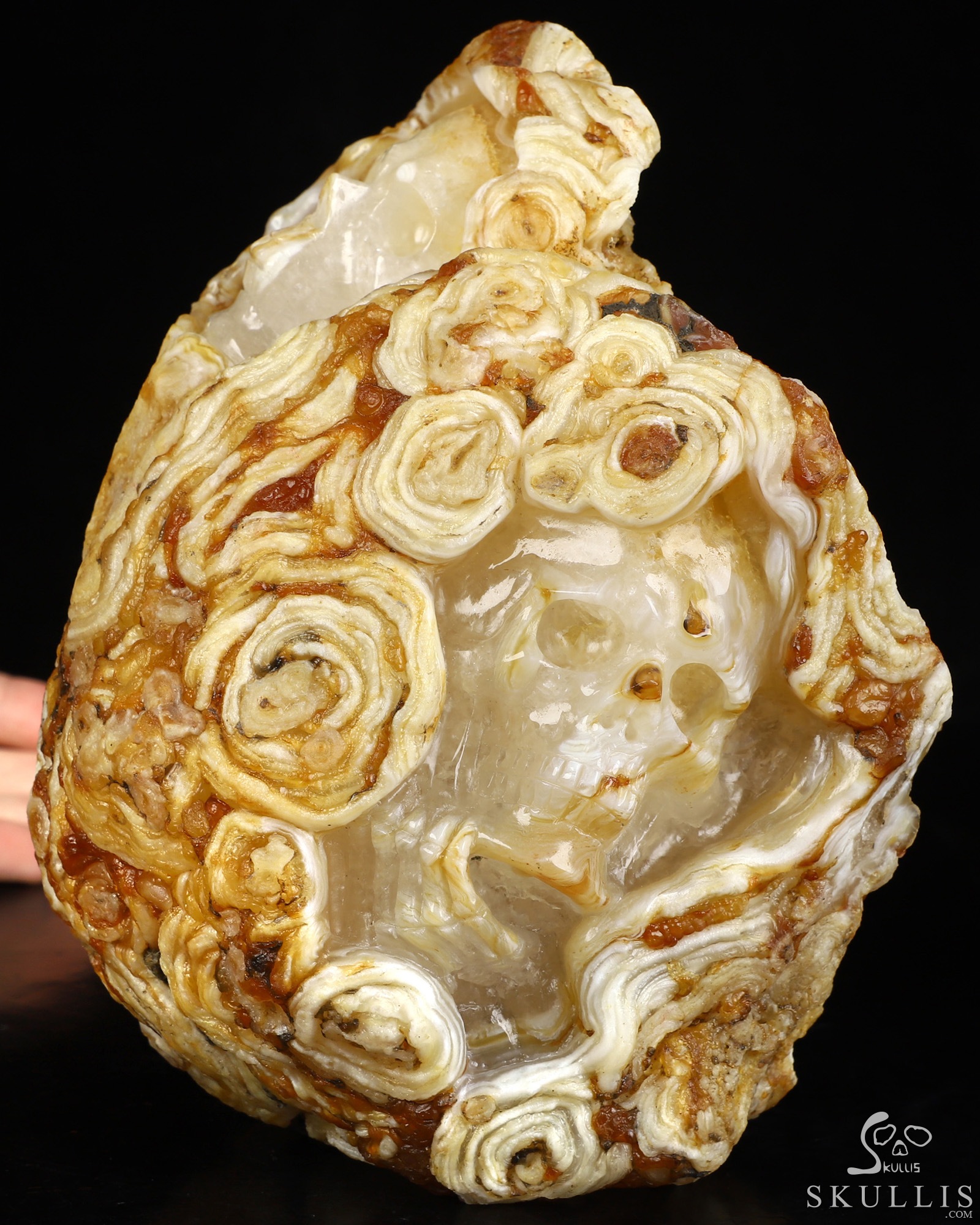 6.6" Agate Hand Carved Crystal Skull Fine Art Sculpture, Crystal Healing 6.6" Agate Hand Carved Crystal Skull Fine Art Sculpture, Crystal Healing
