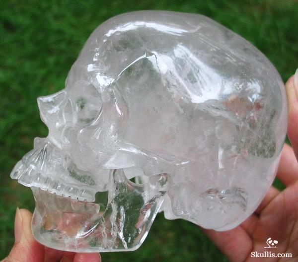 5.2" Quartz Rock Crystal Carved Crystal Skull, Detachable 5.2" Quartz Rock Crystal Carved Crystal Skull, Detachable