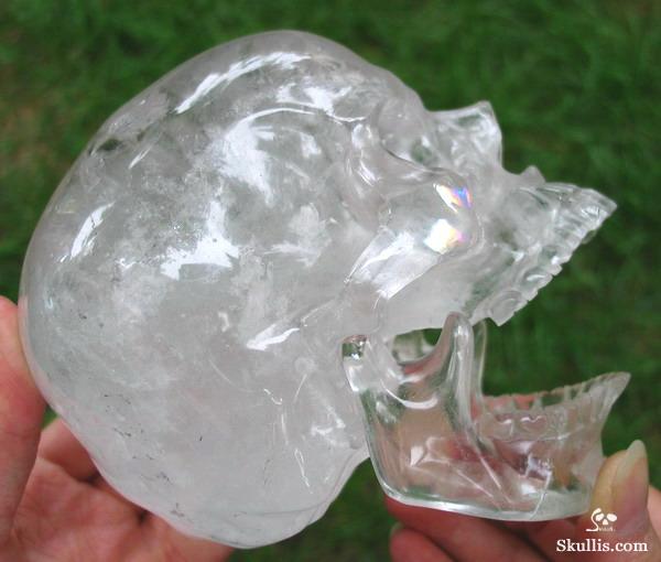 5.2" Quartz Rock Crystal Carved Crystal Skull, Detachable 5.2" Quartz Rock Crystal Carved Crystal Skull, Detachable