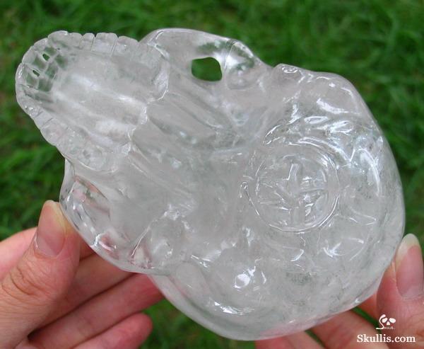 5.2" Quartz Rock Crystal Carved Crystal Skull, Detachable 5.2" Quartz Rock Crystal Carved Crystal Skull, Detachable