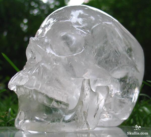 5.2" Quartz Rock Crystal Carved Crystal Skull, Detachable 5.2" Quartz Rock Crystal Carved Crystal Skull, Detachable