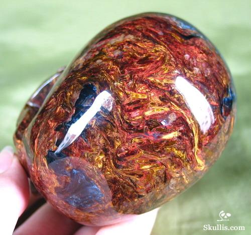 Great Chatoyance Large 3.6" Blue, Gold & Red Pietersite Carved Crystal Skull, Realistic Great Chatoyance Large 3.6" Blue, Gold & Red Pietersite Carved Crystal Skull, Realistic
