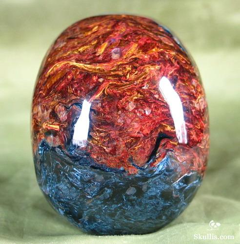 Great Chatoyance Large 3.6" Blue, Gold & Red Pietersite Carved Crystal Skull, Realistic Great Chatoyance Large 3.6" Blue, Gold & Red Pietersite Carved Crystal Skull, Realistic