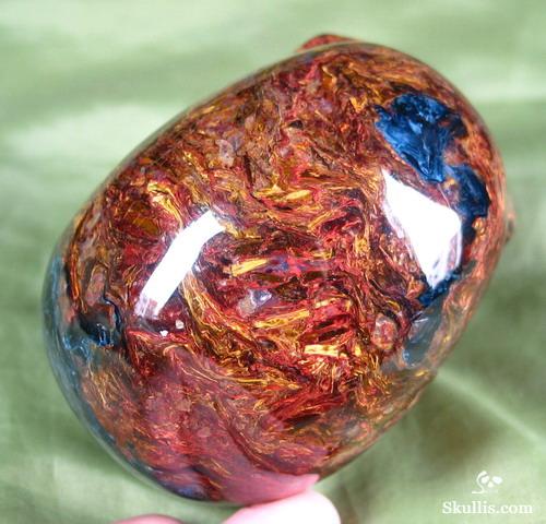 Great Chatoyance Large 3.6" Blue, Gold & Red Pietersite Carved Crystal Skull, Realistic Great Chatoyance Large 3.6" Blue, Gold & Red Pietersite Carved Crystal Skull, Realistic