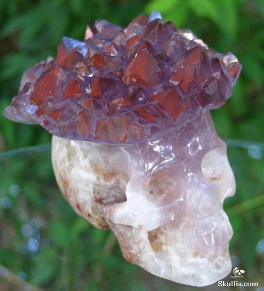 5.0" Amethyst Druse/Druze Carved Crystal Skull, Quartz 5.0" Amethyst Druse/Druze Carved Crystal Skull, Quartz