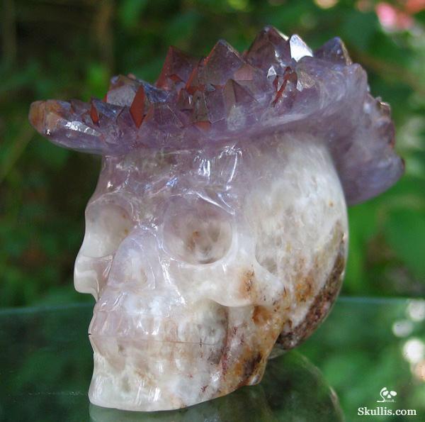 5.0" Amethyst Druse/Druze Carved Crystal Skull, Quartz 5.0" Amethyst Druse/Druze Carved Crystal Skull, Quartz