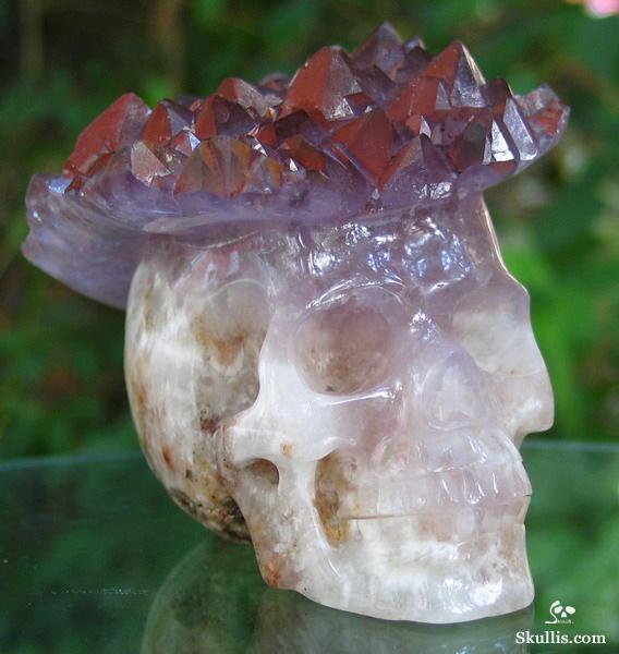5.0" Amethyst Druse/Druze Carved Crystal Skull, Quartz 5.0" Amethyst Druse/Druze Carved Crystal Skull, Quartz