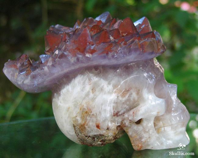 5.0" Amethyst Druse/Druze Carved Crystal Skull, Quartz 5.0" Amethyst Druse/Druze Carved Crystal Skull, Quartz