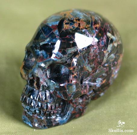 Recommend Unusual Hue, 1.6" Pietersite/petersite Carved Crystal Skull, Realistic Recommend Unusual Hue, 1.6" Pietersite/petersite Carved Crystal Skull, Realistic