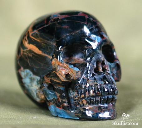 Recommend Unusual Hue, 1.6" Pietersite/petersite Carved Crystal Skull, Realistic Recommend Unusual Hue, 1.6" Pietersite/petersite Carved Crystal Skull, Realistic