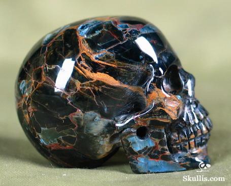 Recommend Unusual Hue, 1.6" Pietersite/petersite Carved Crystal Skull, Realistic Recommend Unusual Hue, 1.6" Pietersite/petersite Carved Crystal Skull, Realistic